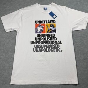 Undefeated T-Shirt Mens Medium White Unhinged Baseball Graphic Streetwear NWT Te